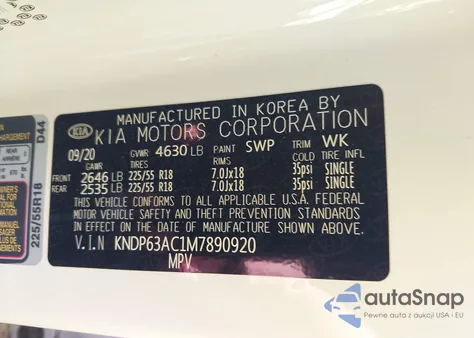 2021 Kia Sportage S из США, поврежденный, VIN KNDP63AC1M7890920